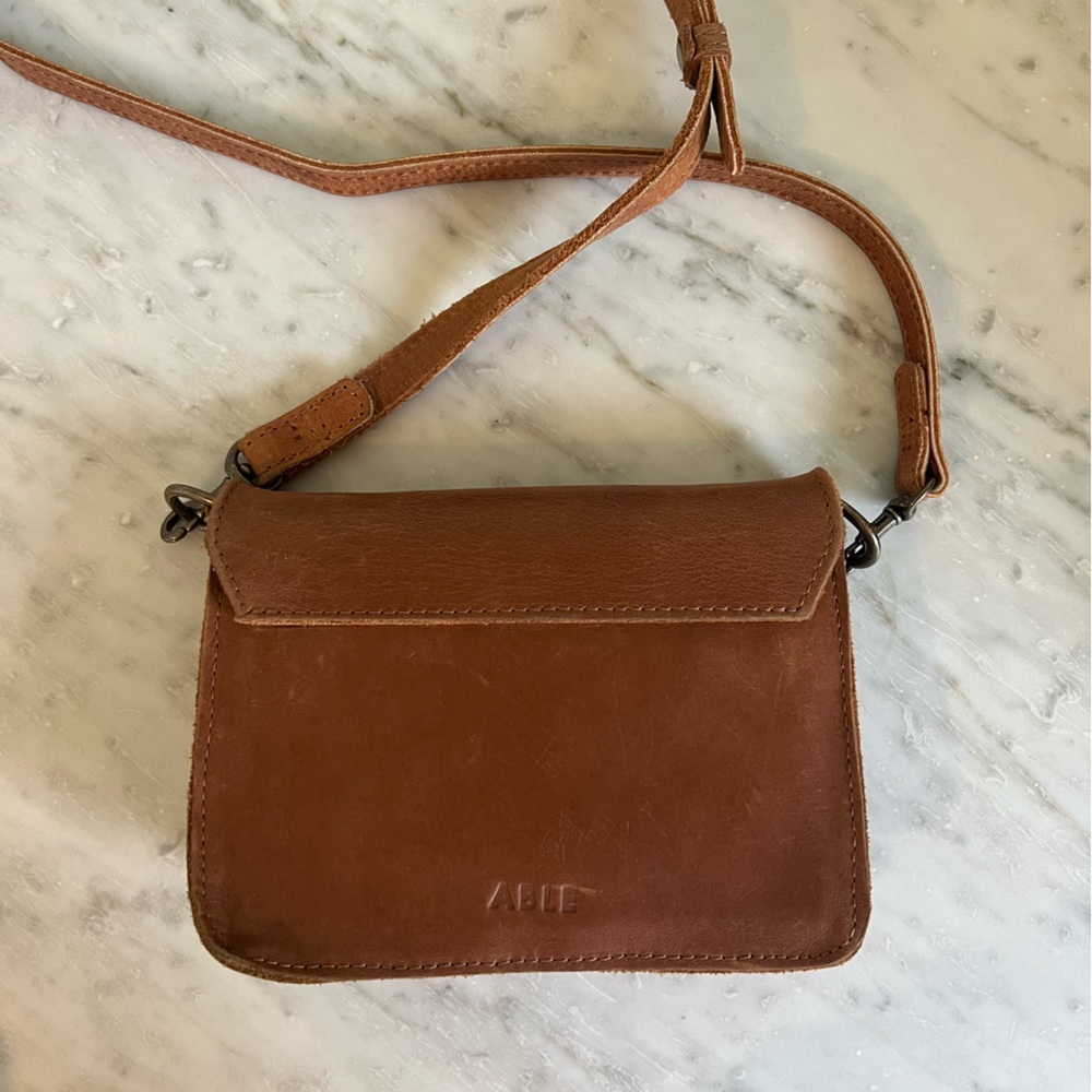 ABLE Small Leather Crossbody Bag